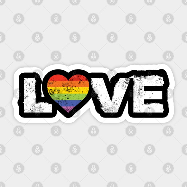 Love LGBT Rainbow Heart Sticker by Black Tee Inc